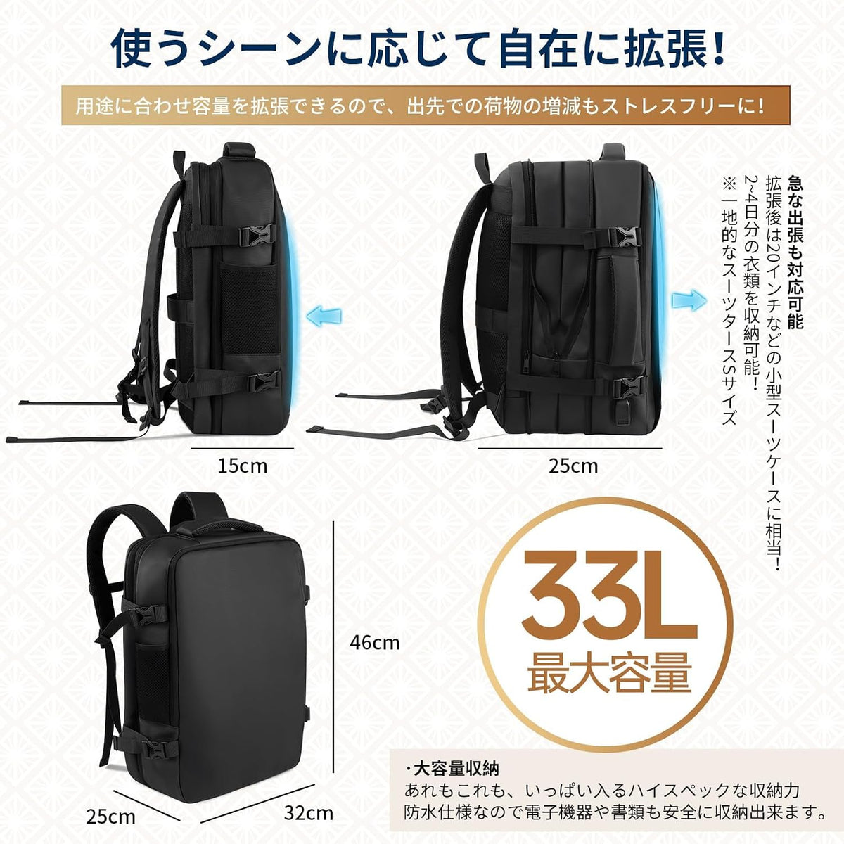 KOCHOYA business backpack carry detail