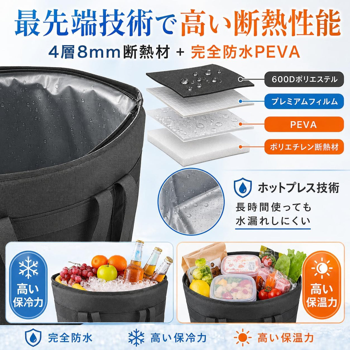 KOCHOYA cooler bag construction detail